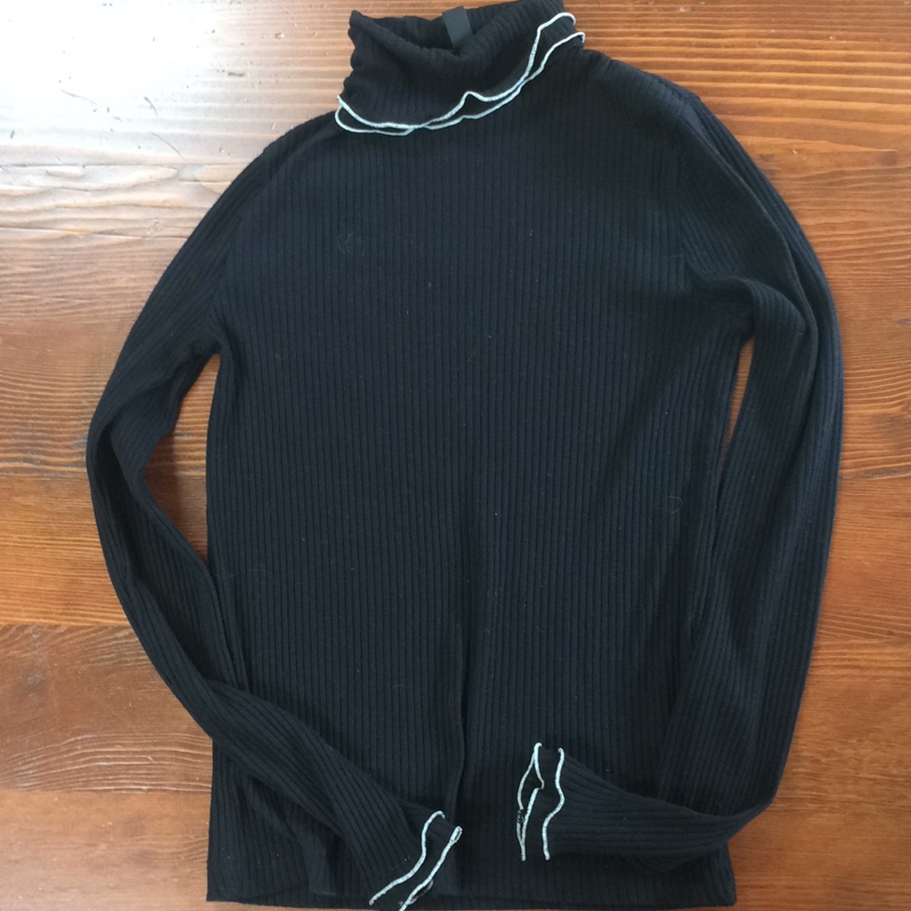 J-Crew Fringed Turtleneck